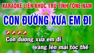 Karaoke Liên Khúc Trữ Tình Nhạc Sống Tone Nam Dễ Hát - Con Đường Xưa Em Đi  Hoài Phong Organ