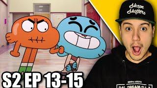 The Amazing World Of Gumball Ep 13-15 REACTION GUMBALL IS A MEANCE