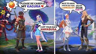 WHY HANABI GETTING JEALOUS OVER REVAMPED KAGURA AND HAYABUSA  LANCELOT AND ODETTE LOVE QUOTE  MLBB