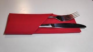 Fold paper napkin for cutlery. Easy elegant and fast.