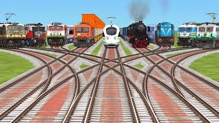 9 Indian Trains Crossing On Indian Bumpy Railroad Crossings train simulator gameplay 2024