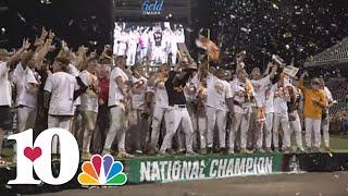 Tennessee Baseball team accepts College World Series championship trophy