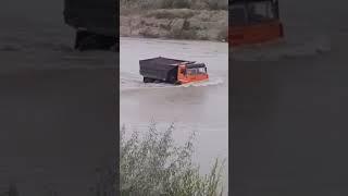 Kamaz samosval  Kamaz is the only vehicle that can safely drive on water #камаз #камаз65115