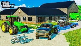 BUILDING $2999999 FARM MANSION JOHN DEERE + LIFTED TRUCK  FS22