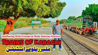 Daily Trains of Karachi City  Railfaning with Friends at Malir Railway Station