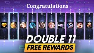 HOW I GOT 7 SKINS  555 DOUBLE 11 VOUCHERS AND 170 PROMO DIAMONDS IN DOUBLE 11 EVENT  MLBB