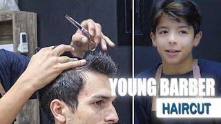 ASMR Young Barber Haircut Hair Trim Scissors ASMR SOUNDS in Turkish Barber Shop