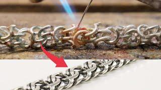Making Silver Bracelet  Cardinal chain  Arabic Bismark  Арабский Бисмарк