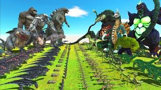 Dark War - Team Dark Godzilla 2014 x King Kong MechaGodzilla VS Team Green Biollante SuperGodzilla