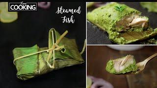 Steamed Fish  Healthy Recipes  Green Masala Recipe  Steamed Fish in banana leaf  Fish Recipes