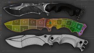 Tactical Blade UV Unwraping & Texturing & Painting  Cinema 4DBodypaint 3D Tutorial