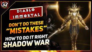 Shadow War  Dont Make These Mistakes & DH Builds  Diablo Immortal