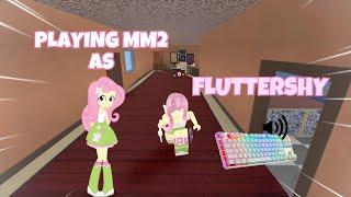 FLUTTERSHY DESTROYS TEAMERS IN MM2 + GAMEPLAY KEYBOARD ASMR