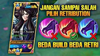 JANGAN SAMPAI SALAH PILIH RETRIBUTION  ALUCARD 1 HIT BUILD AND EMBLEM 2024 TOP GLOBAL ALUCARD