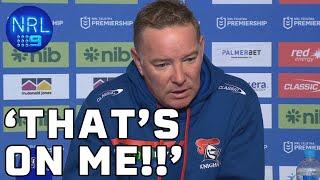 Adam OBrien takes responsibility for Newcastle Knights MASSIVE loss NRL Presser  NRL on Nine