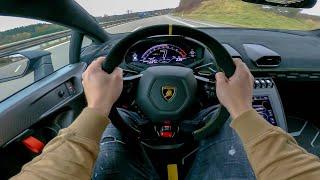 POV Lamborghini Huracan STO 8.000rpm on the Autobahn pure sound