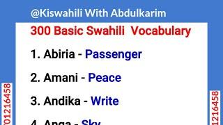 300- Basic Swahili Vocabulary
