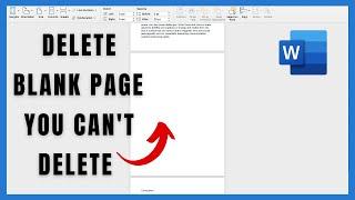 How to delete a Blank Page you cant delete in Word 2024