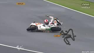 2011 MotoGP @ Spain - Simoncelli Crashes Out Of Lead