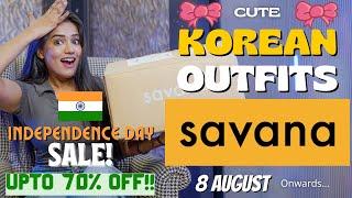 Korean Outfits from SAVANA  Independence Day sale  Upto 70%Off  Discount Code  Tryon  gimaashi