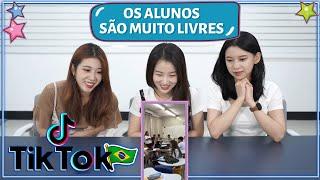 GRUPO DE KPOP REAGE A VIDA ESCOLAR DOS TIKTOKERS BRASILEIROS COM 3YE