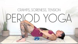 PERIOD YOGA  with an Optional Block  - Yoga for Cramps  Soreness & Lower Body Aches