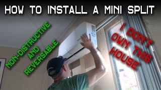 Install a Mini Split AC Thru a Window - Non Destructive Install on a Rental