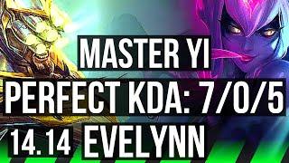 MASTER YI vs EVELYNN JGL  705 1200+ games Godlike  EUW Master  14.14