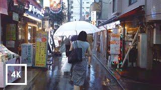 Walking in the Rain Tokyo Japan Relaxing Binaural Thunderstorm Sounds for Sleep 4k ASMR