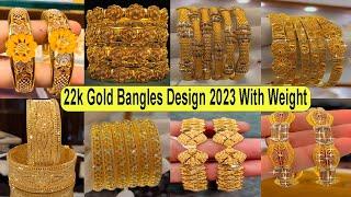 Gold Bangles 22Kt Design 2023 With Weight  22K Gold Bangles 2023