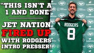 NY JETS FAN Reaction to the Aaron Rodgers Intro PRESSER