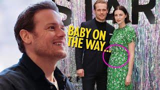 Sam Heughan admits he punched above his weight while Caitriona Balfe was pregnant for two time