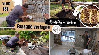 Garten erweitern   Fassade mit Lehm verfugen #181