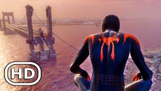 Spider-Verse Miles Morales Destroys Bridge - SPIDER-MAN Across The Spider-Verse Suit Gameplay 4K