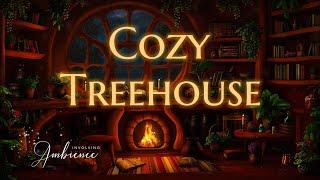 Cozy Summer Treehouse ASMR Ambience ️ Night Thunderstorm with Touch of Magic 