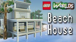 Designing and Building in Lego Worlds Lets Build a Beach House Part 1