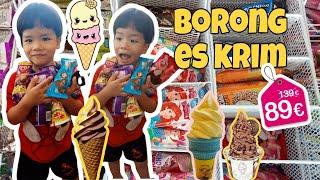 Mirza borong ES KRIM di Alfamidi hunting jajan #mukbangviral #eskrimviral