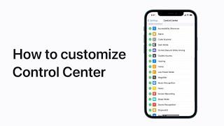 How to customize Control Center on iPhone iPad and iPod touch — Apple Support
