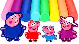 Create and Learn with Peppa Pig Family & Play Doh Molds  Best Preschool Toddler Toy Learning Video