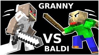 Monster School  BALDIS BASICS VS GRANNY CHALLENGE PART 1 - Minecraft Animation