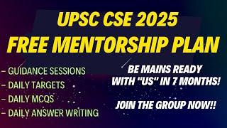 *Free of Cost Mentorship* for UPSC 2025 with Satyam Jain UnderStand UPSC  UPSC 2025 Strategy