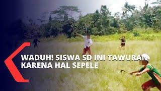 Duh Hanya Karena Masalah Sepele Siswa SD di Sukabumi Ini Tawuran Menggunakan Senjata Tajam