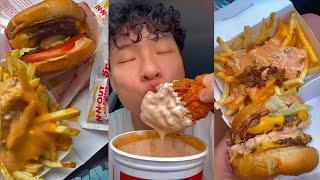 TIKTOK MUKBANG COMPILATION 32  IN N OUT  RAISING CANES ETC