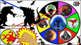 Godzilla vs MechaGodzilla SPINNING WHEEL GAME w Kong + Dinos + Movie Figures