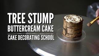 Buttercream Tree Stump Cake  Cake Decorating For Beginners 