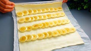 ENVOLVER BANANAS EN HOJALDRE ⁉️Todo el mundo me pide esta receta.