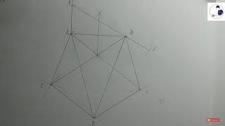 رسم الشكل الخماسي المنتظم  بمعلومية طول ضلعه