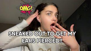 I GOT MY EARS PIERCED WITHOUT MOM KNOWING OMGG