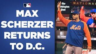 Max Scherzer RETURNS TO D.C. Gets video tribute and HUGE ovation from Nationals faithful