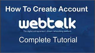 How to create webtalk account